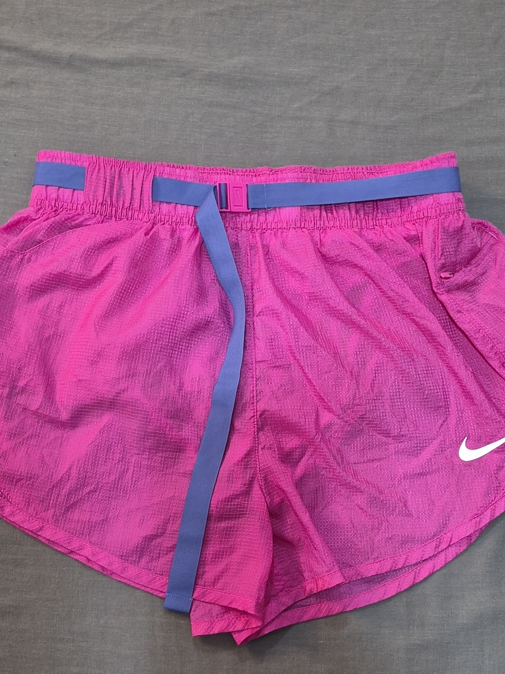 Nike Women's Pink Athletic Shorts with Contrast Waistband Size M